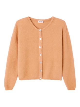 American Vintage Cardigan Vitow a coste con bottoni - Marrone