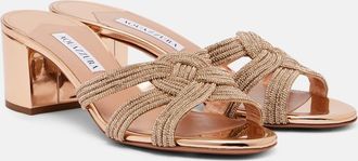 Aquazzura Sandali Felix in pelle con perline