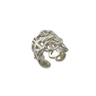 Herm&egrave;s Silver Silver 925 Band Ring (Pre-Owned)