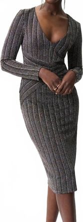 Joseph Ribkoff Shimmery Dress In Black-Gold
