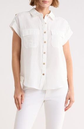 Blu Pepper Button Front Shirt in White at Nordstrom Rack, Size Medium