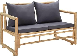 vidaXL Banco De Jard&iacute;n Con Cojines 115 Cm De Bamb&uacute; Vidaxl