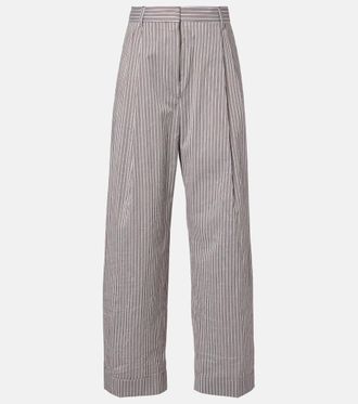 Dries Van Noten Striped cotton and silk pants