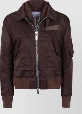 sacai nylon layered bomber jacket