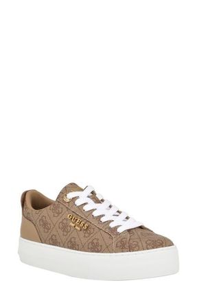 Guess Genza Platform Sneaker in Latte Multi at Nordstrom, Size 5