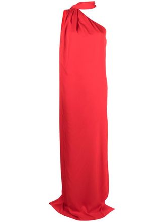 Stella McCartney one-shoulder scarf maxi dress - women - Viscose - 42 - Red