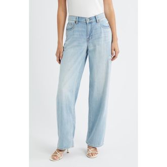 Hidden Jeans High Waist Baggy Wide Leg Jeans in Light Wash at Nordstrom, Size 29