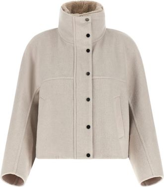 Brunello Cucinelli Grey Turtle Neck Trench Coat
