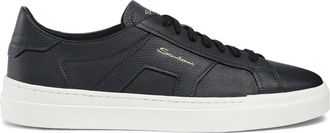 Santoni Heren leren sneaker - Heren - Sneakers - Blauw - 42 1/2 EU - Leer - Schoenen