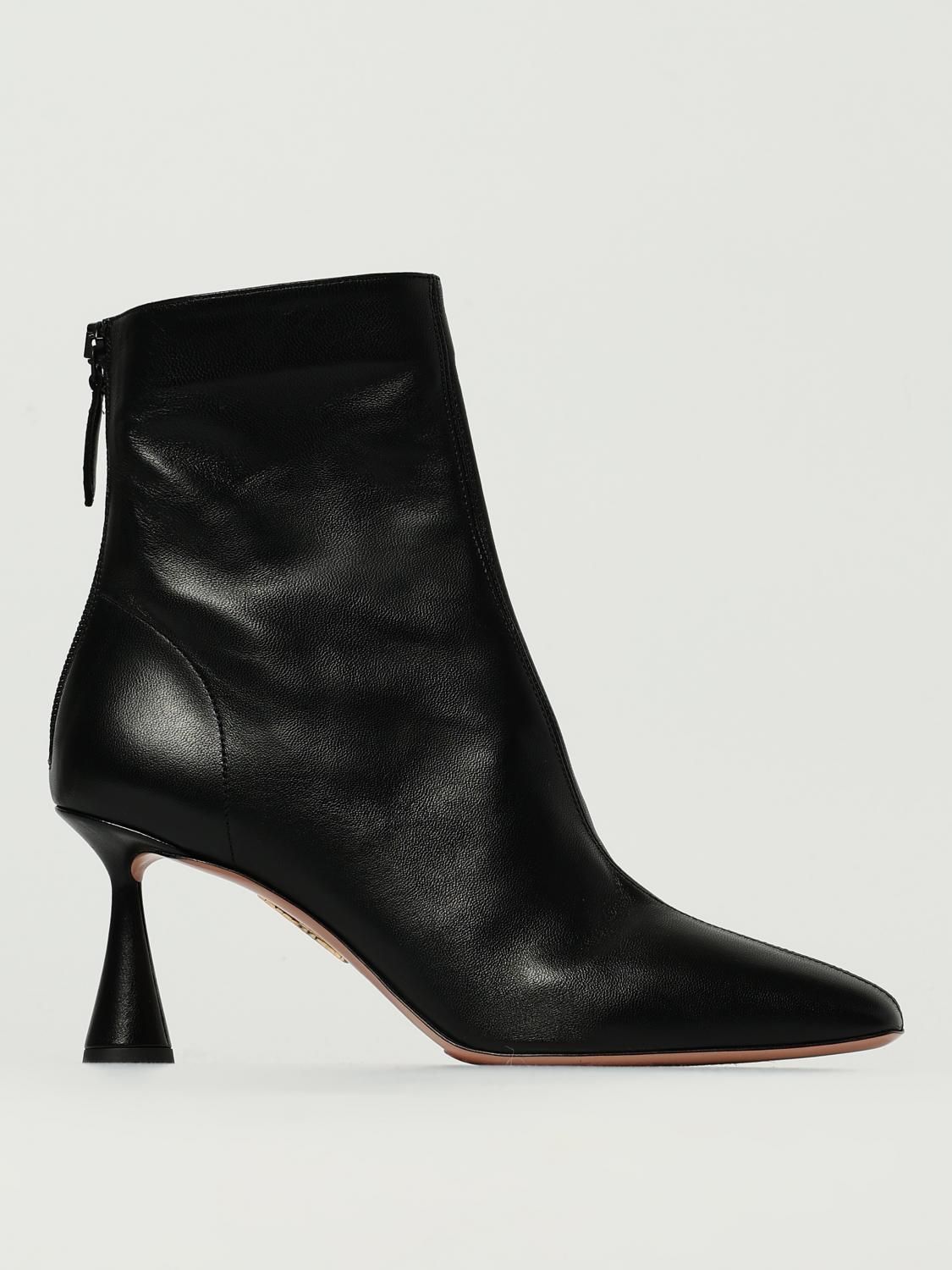 ショートブーツ・ブーティ AQUAZZURA Woman Flat ankle boots Black SHOMIDB8SUE 000 Aquazzura Flat Ankle Boots AQUAZZURA Woman color Black from