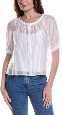 Vince Camuto Scoop Neck Button Down Shirt