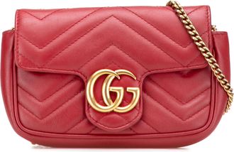 Gucci Pre-owned Womens Gg Marmont Shoulder Bag Quilted - Brown Leather - One Size