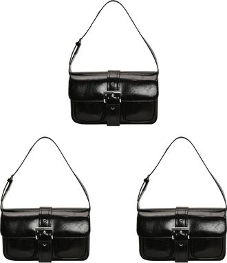 Generic Leather Womens Handbag with Multiple Compartments, Plain-Coloured Shoulder Bag, Elegant & Practical for Everyday Use