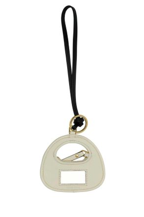 Miu Miu Womens Ivory Leather Keyring Bianco Agnello Portachiavi Keychains