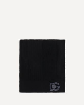 Dolce & Gabbana Ribbed virgin wool Scarf Male UNI