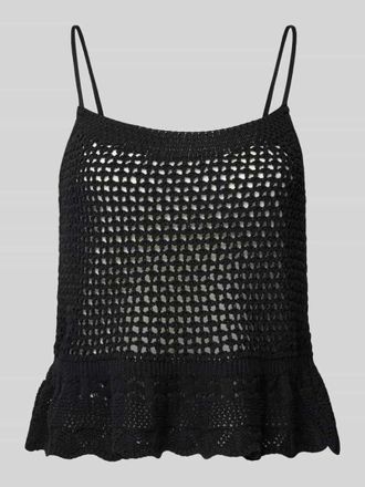 Only Stricktop mit H&auml;kelspitze Modell MARY in Black, Gr&ouml;&szlig;e XS