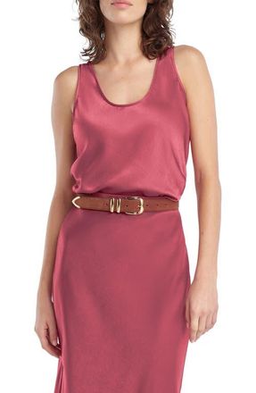 Favorite Daughter Clean Cut Satin Tank in Earth Red at Nordstrom, Size X-Small