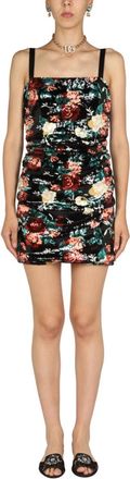 Dolce & Gabbana Multicolor Floral Square Neck Mini Dress