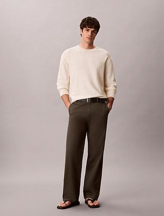 Calvin Klein Relaxed Cotton Dobby Trousers