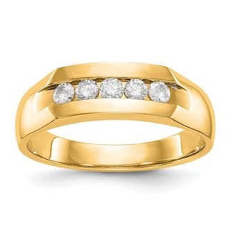 Diamond2Deal 14k Gold Lab Grown Diamond Wedding Band Ring 1/3Ct Clarity- VS Color- D-E