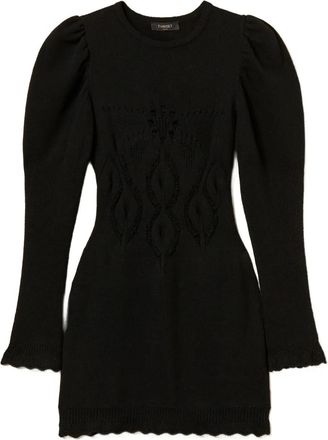 Twin-Set Abito corto in maglia - Nero