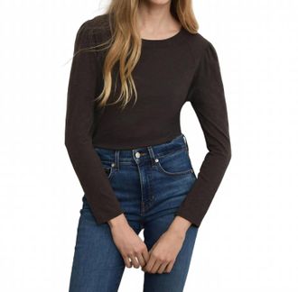 Veronica Beard Mason Baseball Tee In Charcoal