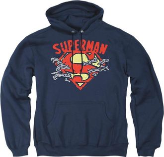 Gildan Superman Chain Breaking Adult Pull Over Hoodie / Hooded Sweatshirt