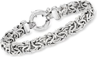 Ross-Simons Sterling Silver Medium Byzantine Bracelet For Women