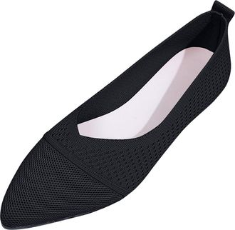 Generic Black Slip-On Lightweight Flat Shoes Non-Slip Casual Toe Women Casual Summer Mesh Design