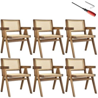 TecTake Dining Chair Lizzy Set Of 6 - Light Oak | Size: 6 Pack