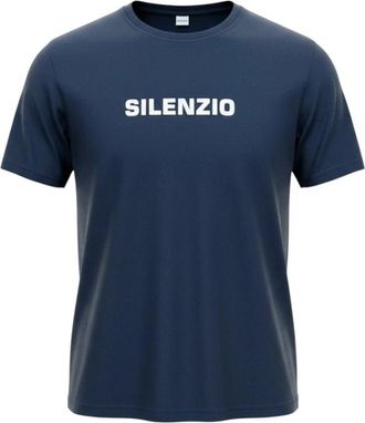 Aspesi T-shirt Silenzio - Heren - T-shirts - Blauw - L - Katoen - Tops