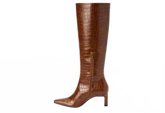 Matisse Footwear Womens Robbie Knee-High Heeled Boot In Cognac Croc