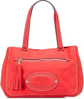 Loewe Pre-owned Loewe Nubuck Anagram Madrid Fringe Shoulder Bag Ladies 340802