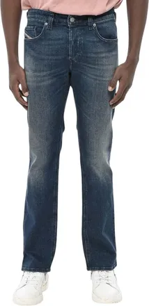 Diesel Blue Straight Mid Rise Jeans