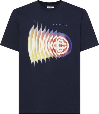 Casablanca Shockwave T-Shirt - Heren - T-shirts - Blauw - L - Katoen - Tops