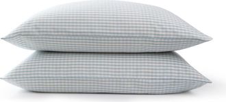 Christy Gingham Yarn Dye Airy Cotton Pillowcase Pairs in Blue at Nordstrom, Size Standard