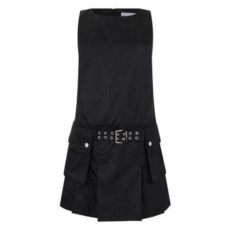 Ganni Short Dresses, female, Black, Size: 2XS Duchesse Nylon Mini Dress