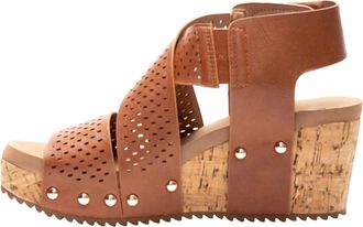 Corkys Footwear Womens Guilty Pleasure Wedge In Cognac
