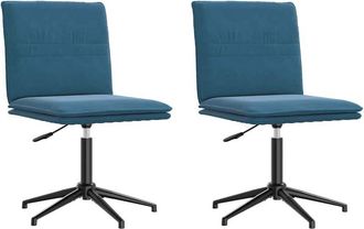 vidaXL Sillas De Comedor 2 Unidades Terciopelo Azul Vidaxl