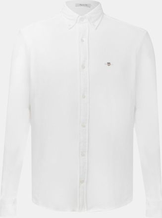 GANT herenoverhemd van jersey piqu&eacute; met normale pasvorm in wit