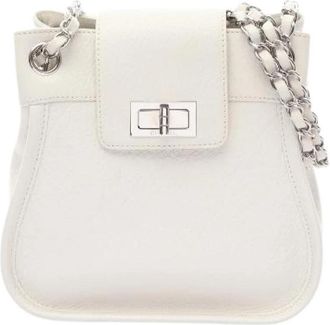 Chanel Pre-owned 2.55 Leather Shoulder Bag - Dames - Vintage Schoudertas - Wit - ONE Size - Leer - Vintage
