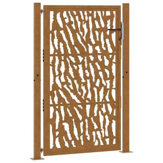 Berkfield Home Garden Gate 105x155 cm Weathering Steel Trace Design in Brown