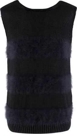 Balenciaga Black Angora Blend Knit Vest Size M