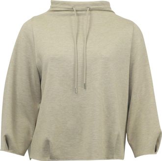 Theory Double Knit Drawstring Top in Beige Viscose