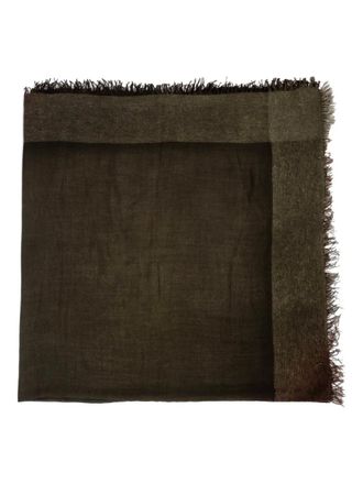 Faliero Sarti fringed colour block scarf - Brown