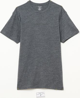 Calvin Klein Mens Short Sleeve Crew Neck T-Shirt, Grey (Dark Grey Heather), S