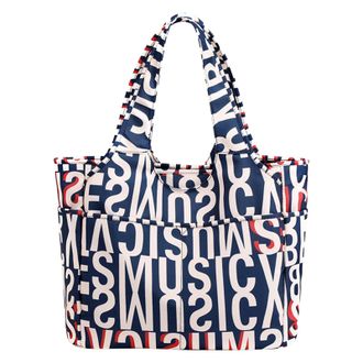 Generic Fashion Printed Handbags For Women Fashionable Letter Shaped Small Square Bags Handbags Shoulder Bags For Women Lunch Bag with Shoulder Strap (Blue, O