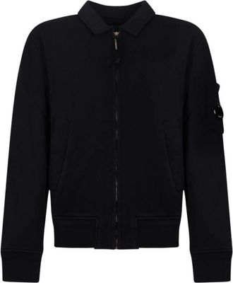 C.P. Company Cotton Diagonal Fleece Zip Hooded Sweatshirt - Heren - Vesten met rits - Blauw - XL - Katoen - Hoodies & sweatvesten