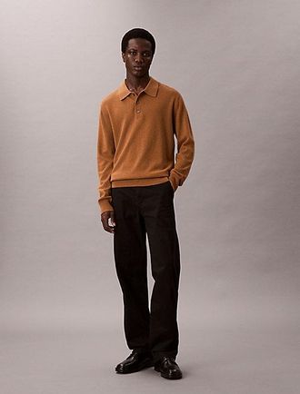 Calvin Klein Cashmere Long Sleeve Polo Shirt