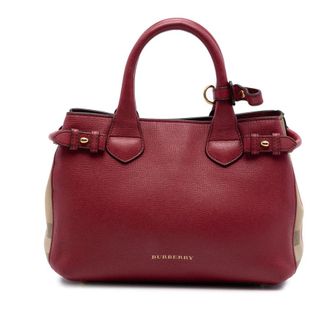 Burberry Pre-owned Burberry Small Grainy Calfskin and House Check Banner Satchel Ladies WEUZCNGBJTUDCLE7